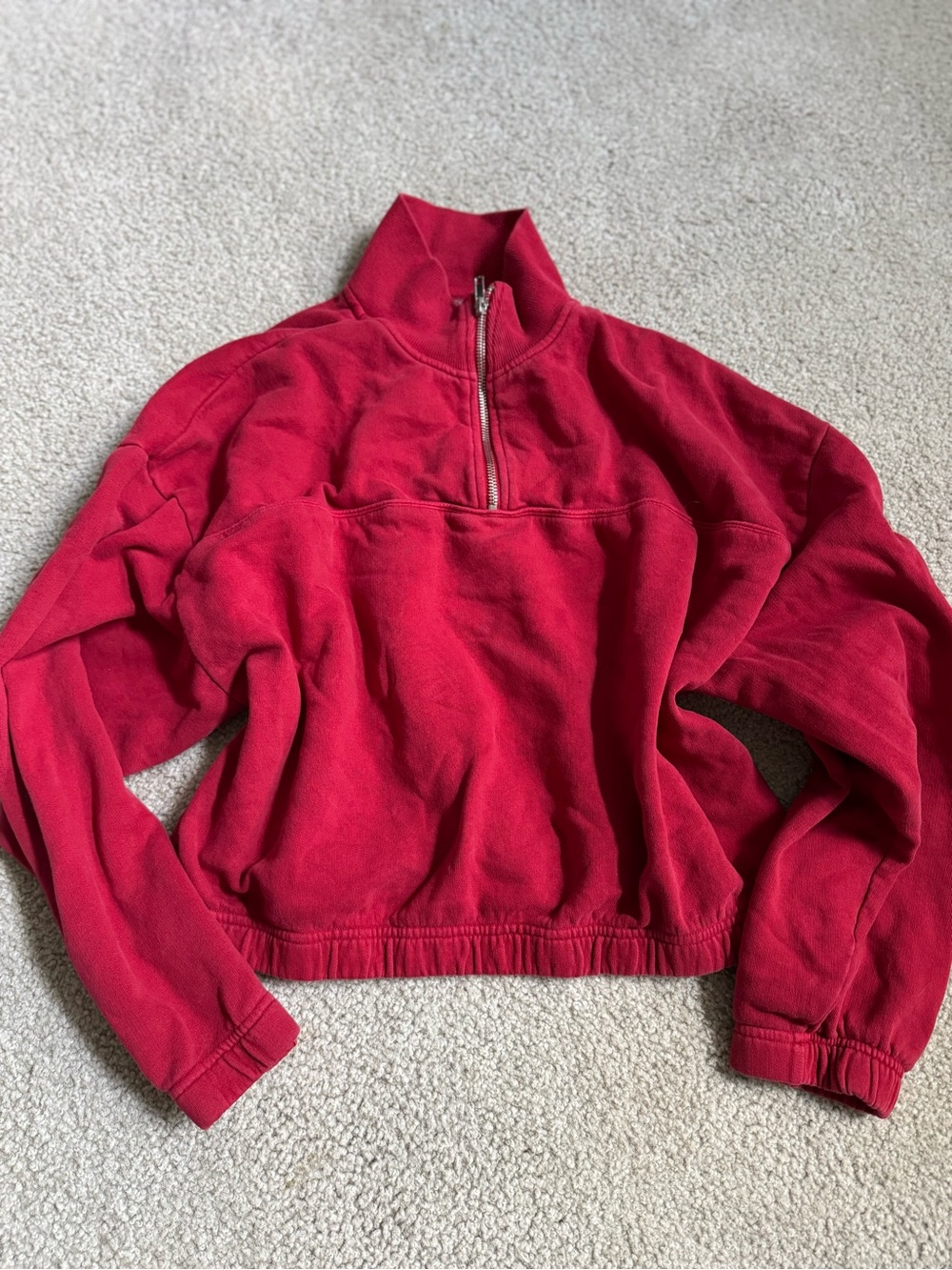 Harlow Women's Half-Zip Pullover Sweater - Red long sleeve y2k